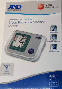 A&D Blood Pressure Monitor- UA-767S